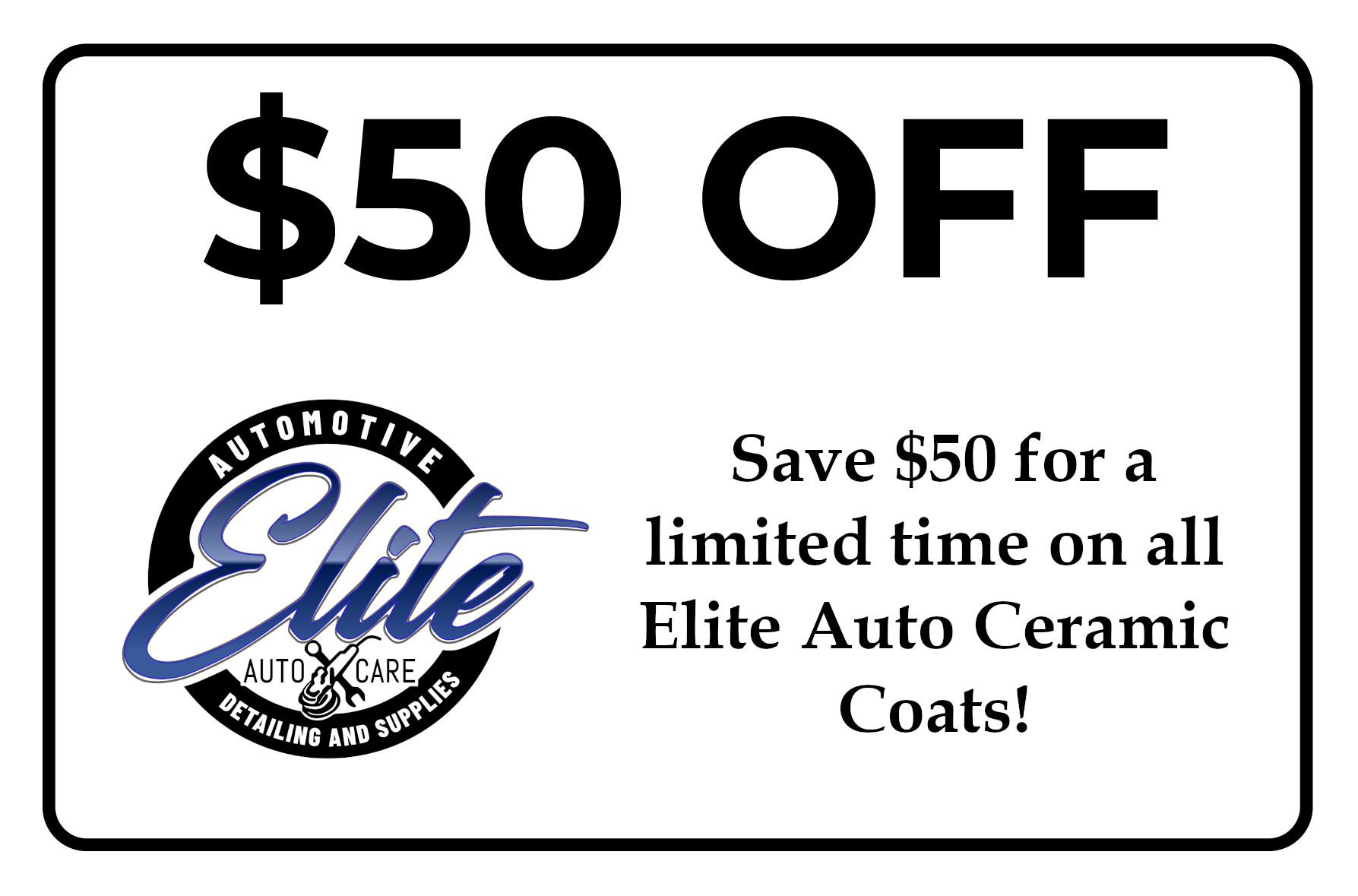 Save $50 on Elite Ceramic Coating