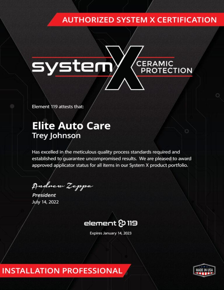 Trey Johnson System X Certification